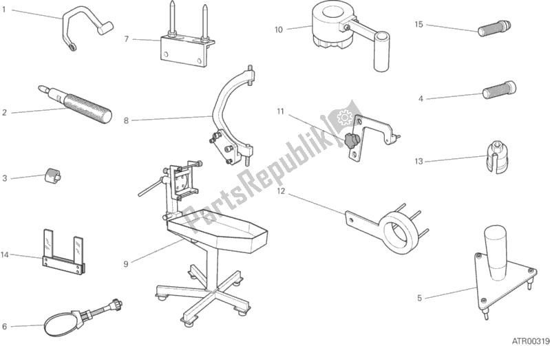 All parts for the 001 - Workshop Service Tools of the Ducati Multistrada 1200 ABS Brasil 2015